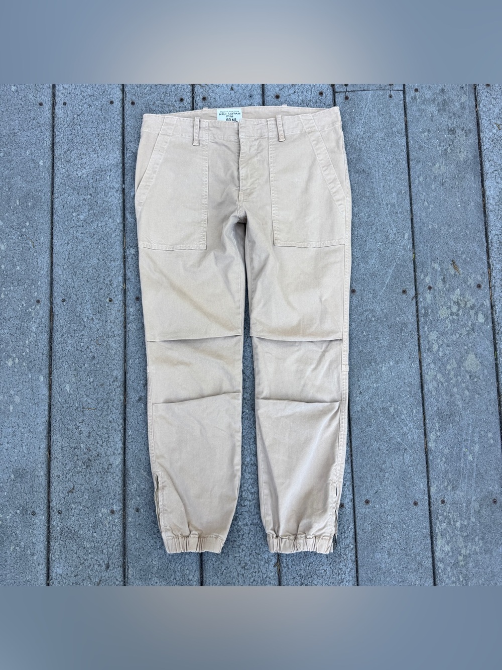 Nili Lotan Beige Utility Jogger Pants